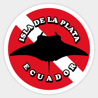 Isla De La Plata Ecuador | Manta Ray Scuba Diving Sticker